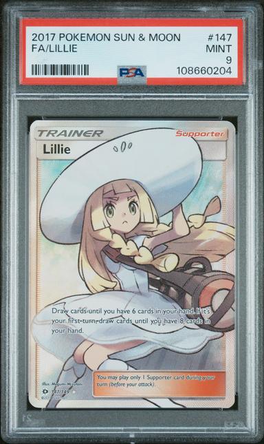 PSA 9 Lillie Full Art Trainer - trading card